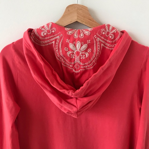 Johnny Was coral zip up hoodie - Picture 6 of 13